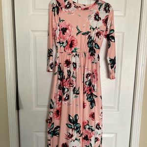modest full length flower dress